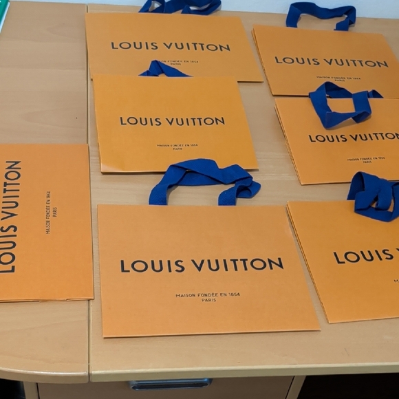 Louis Vuitton Orange Bags with Blue Handles - Picture 1 of 2